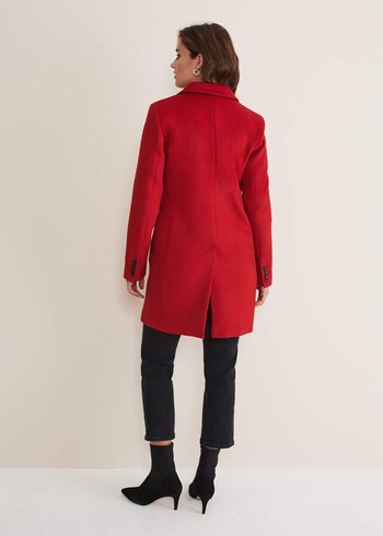 Phase Eight Lydia Red Wool Smart Coats Red USA | 2136809-WN